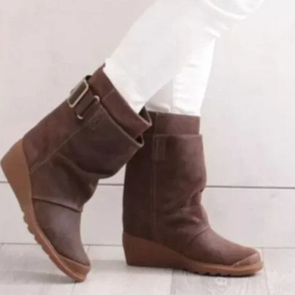 Sorel Womens 8 Brown Suede Toronto Wedge Midcalf Waterproof Boots NL2117-248 - Picture 13 of 13